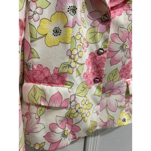 Tahari Arthur S. Levine Floral Blazer 3/4 Sleeves Button Closure Size 10 Elegant - Picture 4 of 10